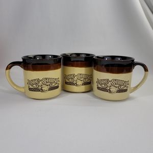 (3) Vtg Hardee's Rise And Shine Homemade Biscuits Coffee Mugs